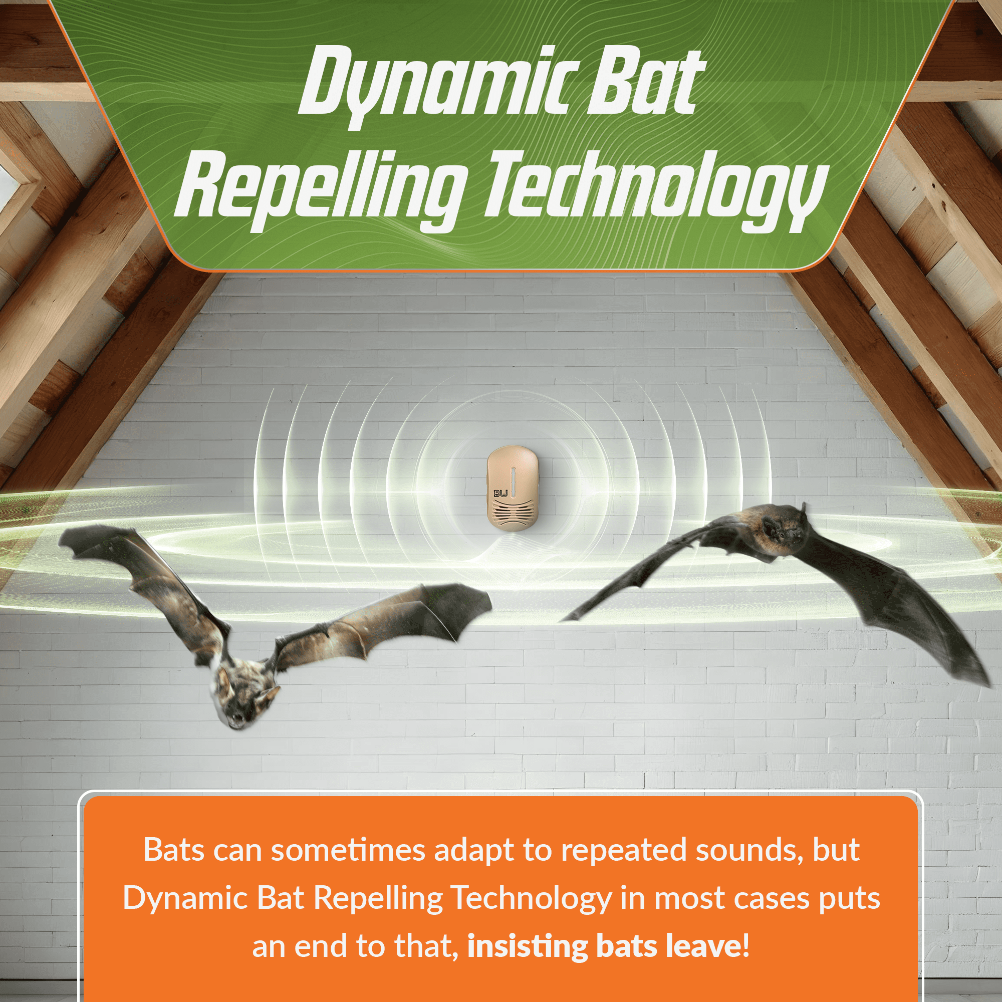 BEU-T Bat Expulsion Unit – Desert Tan Edition, Equipped with Dynamic Ultrasonic Bat Repellent Technology