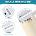 thumbnail image 5 of Flowers on Yellow Tumbler with Handle and Straw Insulated Travel Mug Reusable Stainless Steel Water Bottle 30 oz, 5 of 7