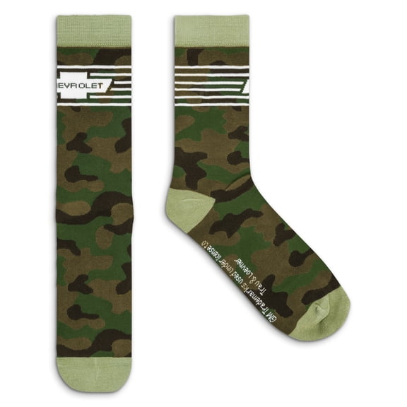 Tee Luv Chevrolet Bowtie Car Logo Camo Crew Socks (Men's)