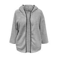 thumbnail image 4 of Shakumy Bed Jackets Women Casual Fashion Thick Solid Color Knit Cardigan Sleeve Sweater Jacket Coat Coat Dark Gray X-Large, 4 of 5