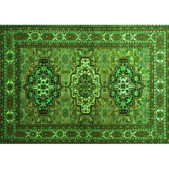 Ahgly Company Indoor Rectangle Persian Green Traditional Area Rugs, 7' x 10'