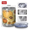thumbnail image 3 of 12oz Tumblers Fall Sunflower Pumpkin Vacuum Insulated Stainless Steel Travel Tumbler Cups Mug with Lid and Straw for Beer,Coffee,Beverages with Cleaning Brush for Cold & Hot Drinks, 3 of 5