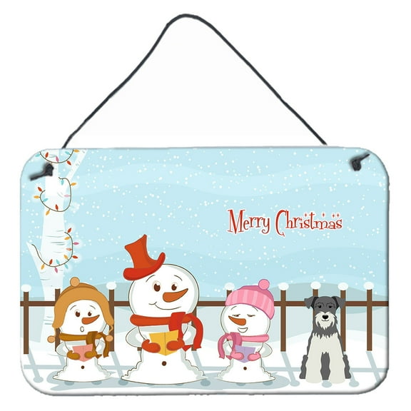 Carolines Treasures BB2385DS812 Merry Christmas Carolers Miniature Schanuzer Salt and Pepper Wall or Door Hanging Prints