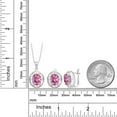 thumbnail image 2 of Gem Stone King 925 Sterling Silver Pink Moissanite Pendant and Earrings Jewelry Set for Women | 8.46 Cttw | Gemstone Birthstone | Oval 10X8MM | With 18 inch Chain, 2 of 3