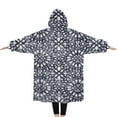 thumbnail image 2 of Oversized Wearable Blanket Hoodie,Blue and White Abstract Pattern Sherpa Blanket Hoodie with Super Pockets,Super Warm Fuzzy Pullover for Women & Men, 2 of 6