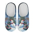 thumbnail image 2 of Psesaysky Soft Indoor Closed Toe Cotton Slippers Non-slip Sole Lightweight Christmas Snowman Print House Slippers Home Shoes, Size 7.5-8.5, 2 of 7