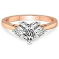 thumbnail image 4 of IGI Certified 2 Carat Heart Shape Lab Grown Diamond Engagement Ring | 14K Rose Gold | Synthia Three Stone Lab Diamond Ring | FG-VS2-VS2 Quality Friendly Diamonds, 4 of 6