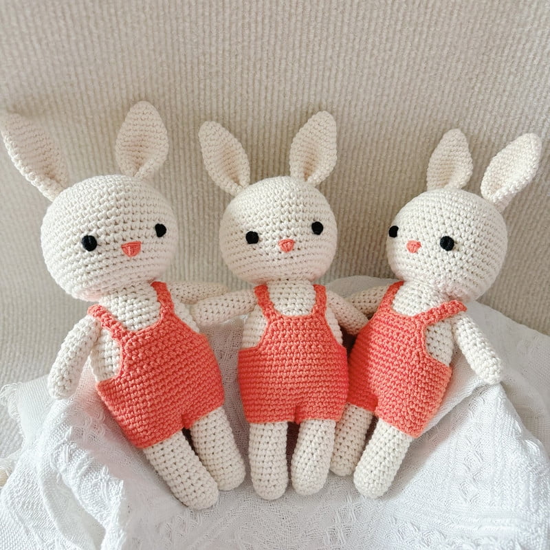 Crochet Handmade Large Rabbit in Overalls Amigurumi Toy – Charming, Adorable, and Ideal for Gifting and Decor