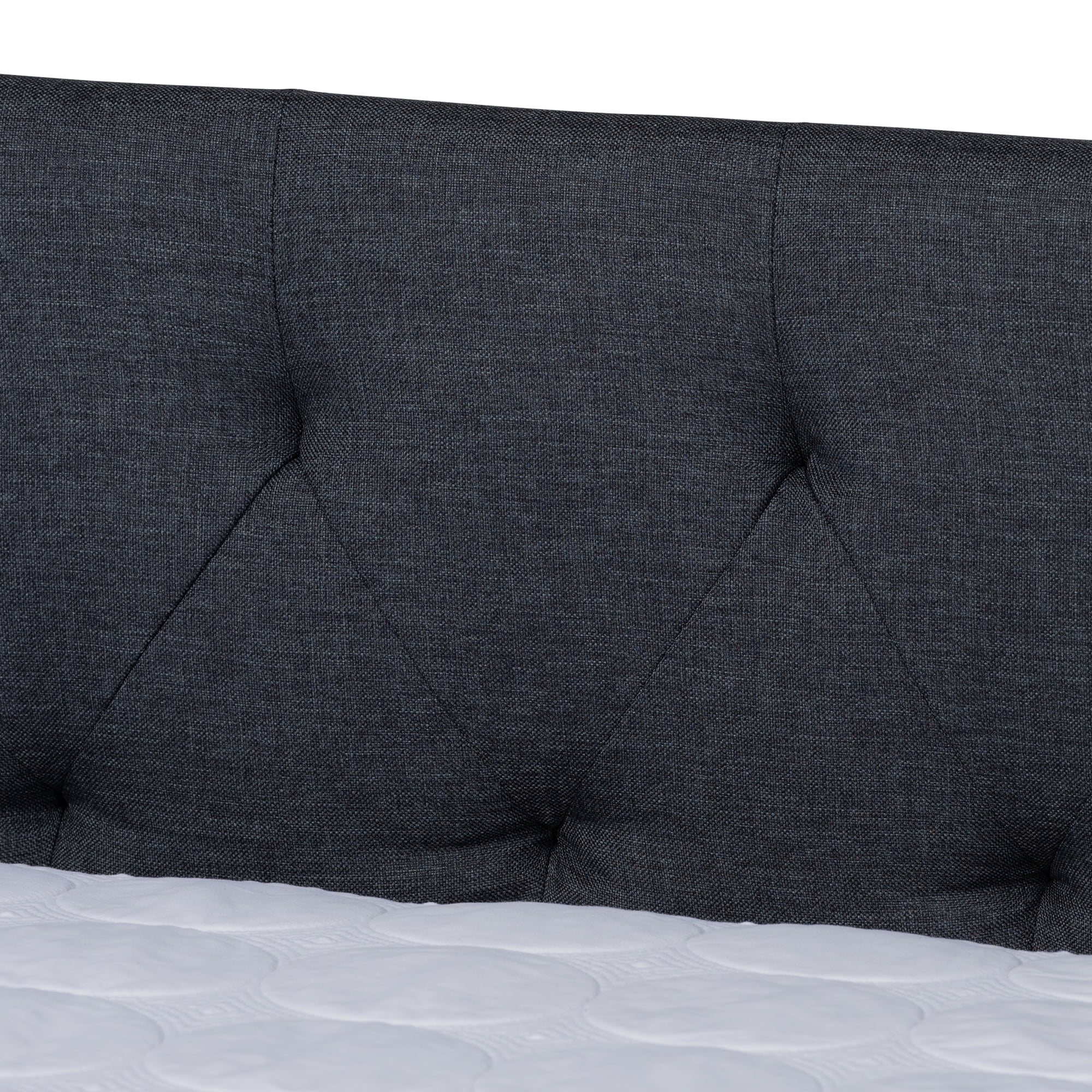 Baxton Studio Haylie Modern and Contemporary Dark Gray Fabric Upholstered Full Size Daybed with Roll-Out Trundle Bed