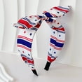 thumbnail image 2 of NMMUED 4th of July Headband,red White and Blue Headband Patriotic Hairband with Bow Fourth of July Hair Accessories A2 White One Size, 2 of 5