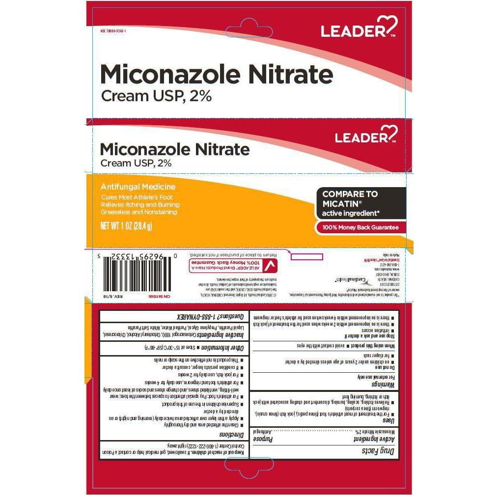 Leader Antifungal Cream, Miconazole Nitrate 2%, 1 ounce