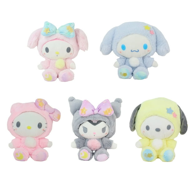 Precio de fábrica lindo personalizado Sanrio Kuromi juguetes de peluche Sanrio felpa Melody almohada gato bolsa Anime almohada de felpa niños