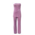 thumbnail image 5 of Women's 2-Piece Off Shoulder Set - Tube Top & Wide Leg Pants - Polyester - S-L - Summer Outfit, 5 of 6