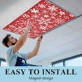 thumbnail image 4 of Winter Snowflake Fluorescent Light Covers Christmas Retro Red Background Magnetic Light Filters Ceiling Lighting Panel Shade for Classroom Office Home 2 x 4 ft, 2 Pack, 4 of 9