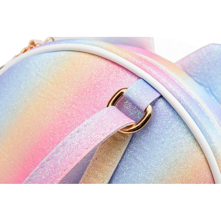 Rainbow Glitter Box Chain Bag Crossbody Purses