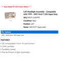 thumbnail image 2 of Left Headlight Assembly - Compatible with 1999 - 2001 Ford F-250 Super Duty 2000, 2 of 2