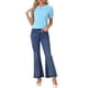 thumbnail image 2 of INSPIRAR CHIC Blusa de Mujer Vintage con Cuello Peter Pan y Mangas Cortas con Contraste en Color L Azul, 2 of 6