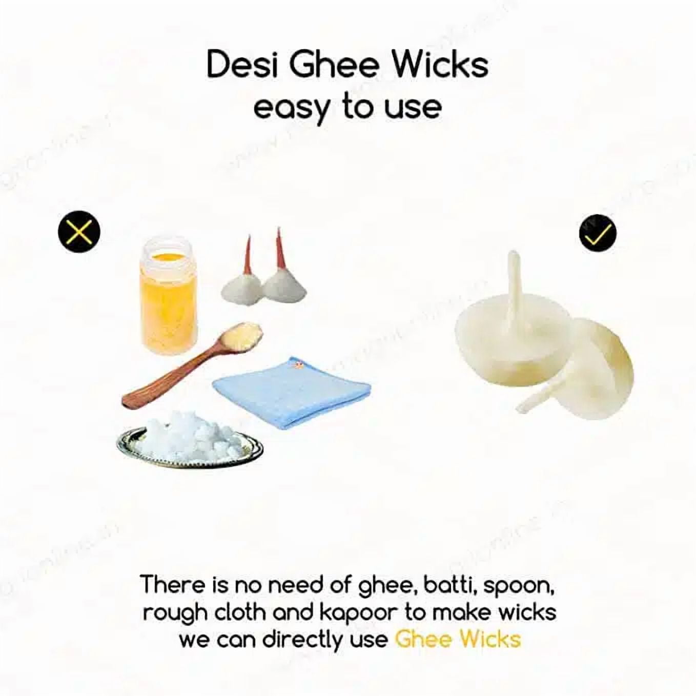 scented Desi Ghee Wicks (60 Pcs)
