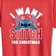thumbnail image 3 of Lilo & Stitch - I Want A Stitch For Christmas - Women's Short Sleeve Graphic T-Shirt, 3 of 5