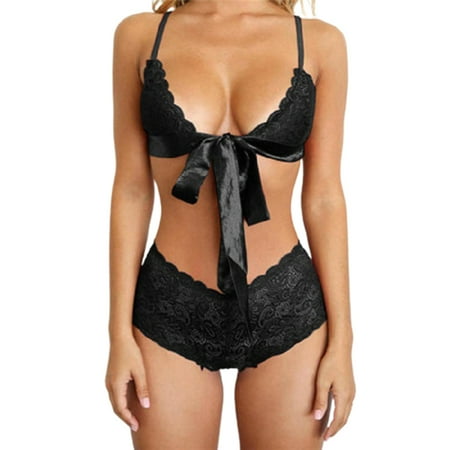 

Rumida Women s Underwear Three-Point Seductive Lace Cross Strap Bra Breathable Women s Underwear Three-Point Seductive Lace Cross Strap Bra Breathable Comfortable and Charming Best Girl Gift Black M