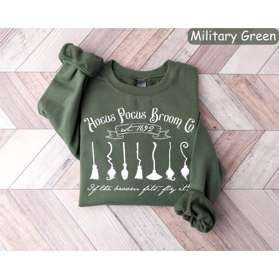 Hocus Pocus Broom Co Sweatshirt: Retro season Crewneck All Size S-5Xl