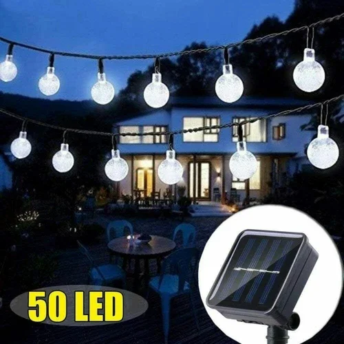 PURELY- 50 Led Solar String Lights Patio Party Yard Garden Wedding Waterproof Outdoor