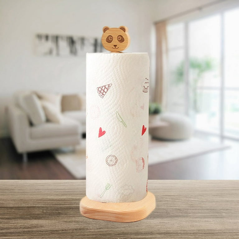 Paper Towel Holder Standing Tissue Kitchen Storage Rack Cartoon Wrapping  Paper Holder Hand Towel Rack Holder Organizer with Base panda 