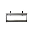 thumbnail image 4 of Funes 72" Double Sink Bathroom Vanity in Matte Black Frame Gray Top No Mirror, 4 of 8
