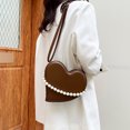 thumbnail image 3 of Bolsa Moda mujer bolso de hombro Vintage PU cuero niñas amor corazón perla bolsos Tmvgtek Para estrenar, 3 of 9