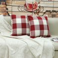 thumbnail image 5 of Housse de Coussin Treillis Géométrique d'oreiller pour Canapé Maison Salon Chambre Décoration D'intérieur, 45x45cm, Ensemble de 2 pièces(Blanc Rouge｜2 pièces), 5 of 5