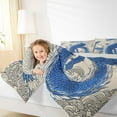 thumbnail image 4 of Manfei Blue Dragon Full Size Comforter Sets,Magic Animal Bedding Comforter Set,Boho bohemian Style Bedding Sets For Boys Kids,Microfiber Bedroom Decor Reversible,3 Pieces, 4 of 8