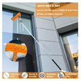 Solar Panel Extending Rod 20 Ft 2 in 1 Window Squeegee Duster with 5 to 12 Foot Extension Pole ...