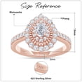 thumbnail image 3 of AFFY Halo Rings for Women 5x3MM Pear Shape Lab Created Moissanite Teardrop Solitaire Engagement Ring in 14K Rose Gold Over Sterling Silver Size 5.5, 3 of 7