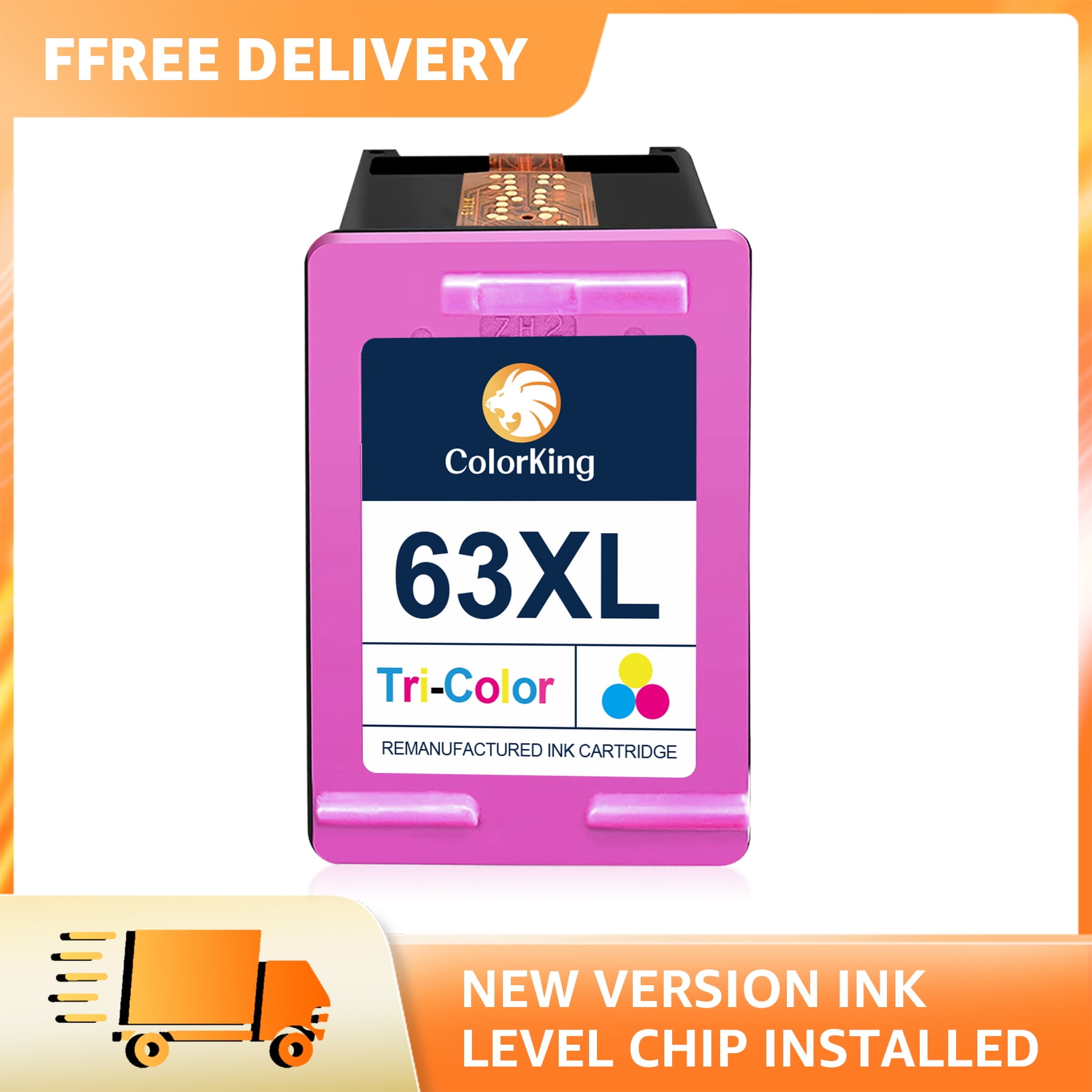 Colorking 63XL Ink Replacement for HP Ink 63 Color to Use with Envy