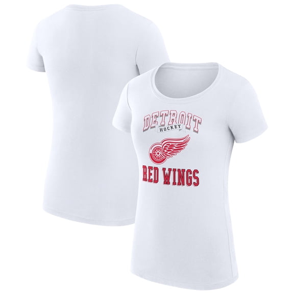 Women's G-III 4Her by Carl Banks White Detroit Red Wings Super-Slim Fit Lightweight Team Logo Graphic T-Shirt