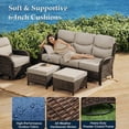 thumbnail image 3 of Bellefurn Luxury 7 Pieces Patio Furniture Sets with Fire Pit Table,Swivel Chairs with 6" Thick Cushion,Sofa and Ottomans,Patio Conversation Sets for Porch Deck Garden Backyard, 3 of 13