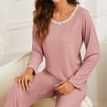 thumbnail image 7 of BLVB Pajama Sets for Women Casual Soft 2 Piece Outfits Crewneck Long Sleeve Tops and Pants Sets Sleepwear Pjs, 7 of 7
