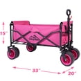 thumbnail image 2 of WildFinder Heavy Duty Foldable Wagon Cart with All-Terrain Wheels, 330lbs Capacity Portable Utility Wagon for Camping, Beach, Shopping and Outdoor Activities, Pink, 2 of 8