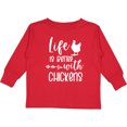 thumbnail image 3 of Inktastic Life is Better with Chickens Boys or Girls Long Sleeve Toddler T-Shirt, 3 of 5