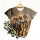 thumbnail image 4 of Tops de Ajuste Suelto para las Mujeres Nueva Manga Corta Cuello Redondo Suéter Caballo Casual Impreso Camiseta, Ligero Top de Verano, 4 of 4