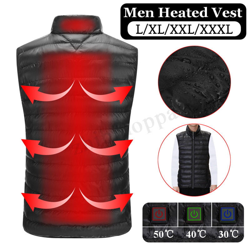 Winter Outdoor Camping Fishing Hiking Jacket KAIYAN Heated Vest USB Heating Vest Electric Heated Clothes Lightweight Body Warmer Washable Gilet with 3 Temperature and 3 Heating Zones