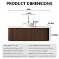 thumbnail image 2 of 48" Curved Edges Striped Bathroom Vanity with Sink, Floating Plywood Cabinet with 2 Large Drawer, Ceramic Vessel Basin & Artificial Marble Top - Dark Walnut Wood Grain Color Pre-assembled Vanity, 2 of 7