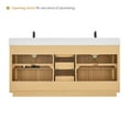 thumbnail image 5 of Altair-14 72" Double Bathroom Vanity in Washed Light Brown with Grain White, 5 of 16