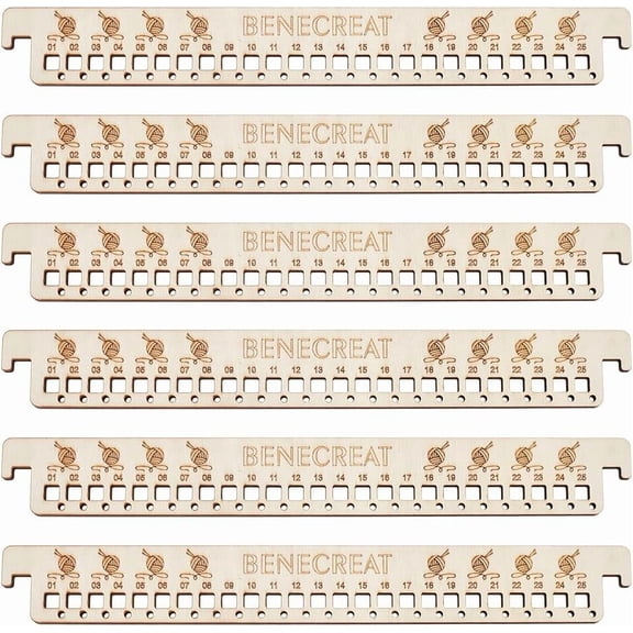 6Pcs Wood Hanging File Floss Organizer 25 Holes Embroidery Thread Organizer Stitch Floss Holder for Needlework Craft DIY Sewing Storage Hole: 3mm 7.5x7.5mm