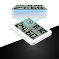 thumbnail image 4 of Ultra-thin Indoor Thermometer Hygrometer with Clock for Home Office Baby Room (White), 4 of 8