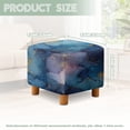 thumbnail image 3 of SCRAWLGOD Dark Blue Marble Print Ottoman Slipcover, Anti Slip Square Footstool Cushion with Elastic Bottom Thick Foot Stool Protection Universal Fit for Most Footrest Sofa, 3 of 7