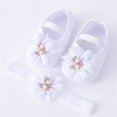 thumbnail image 2 of Otqutp Little Kid Solid Color Shoes Baby Shoes With Hair Band Fashion Soft Soled Toddler Shoes Dress Flower Princess Shoes, 2 of 7