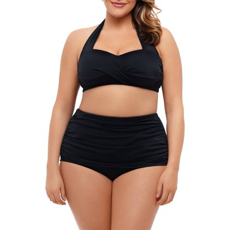High waisted bikini plus size walmart