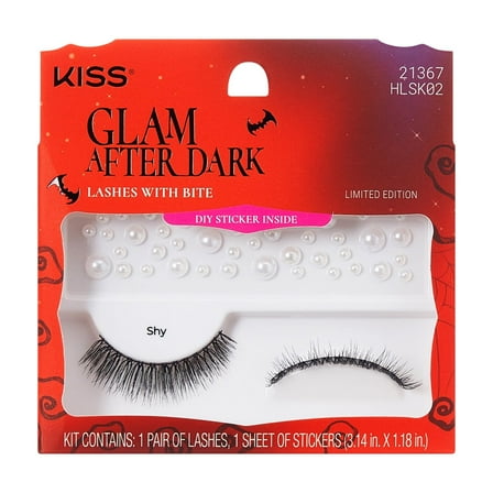 KISS Halloween False Eyelashes, ‘Shy’, 12mm, Light Volume, 1 Pair KISS Lashes
