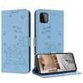 thumbnail image 2 of Wallet Case for Samsung Galaxy A22 5G,Women Flip Magnetic Folio PU Leather Protective Case Wrist Strap Card Slots Holder Purse Emboss Cute Puppy Stand Case for Samsung Galaxy A22 5G,Blue, 2 of 9